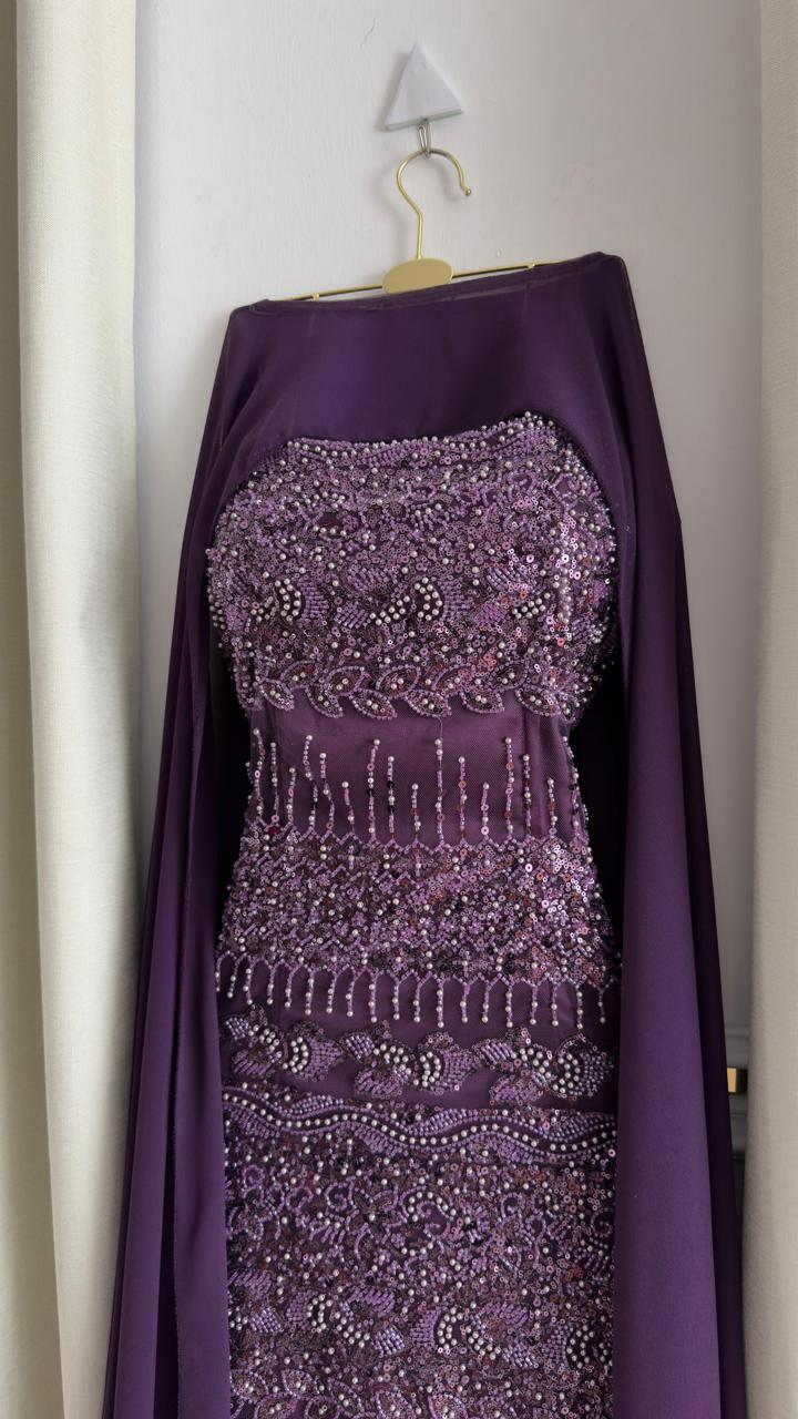 💜 فستان الإمبراطورة باللون البنفسجي الغامق 💜