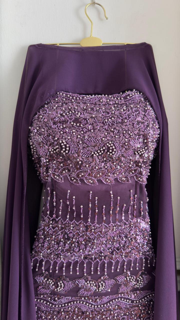 💜 فستان الإمبراطورة باللون البنفسجي الغامق 💜